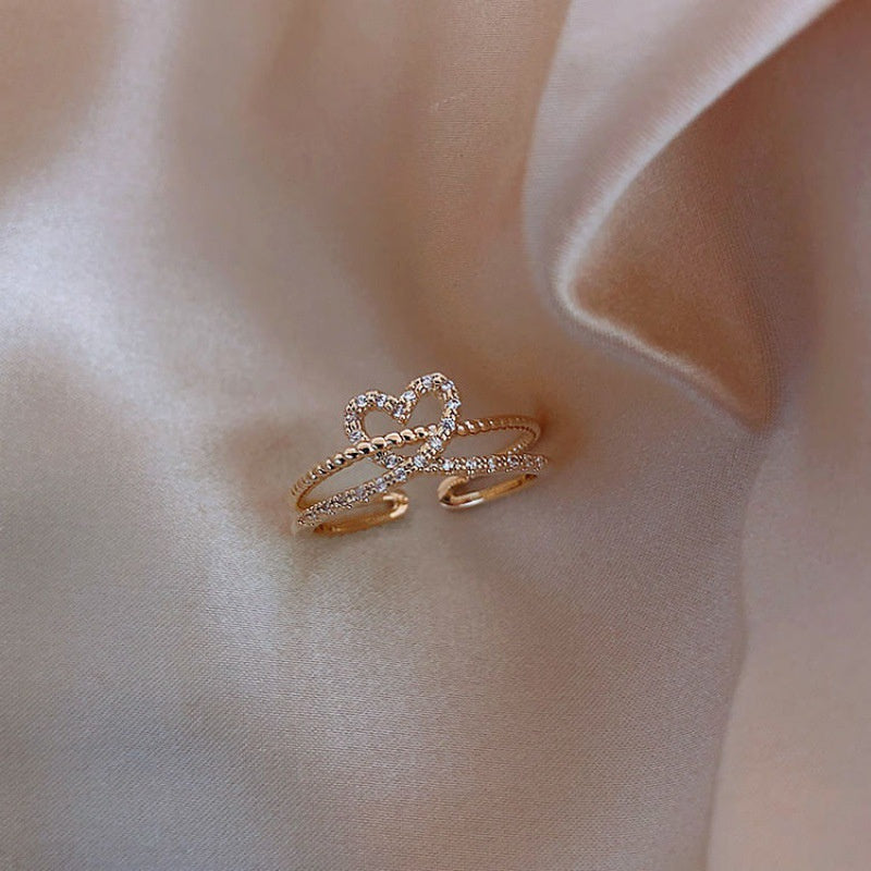 Woven Twisted Opening Ring Women