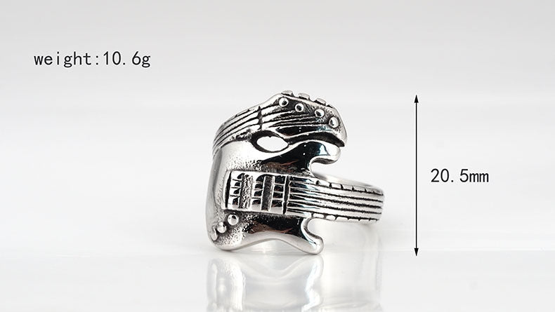 Retro Punk Titanium Steel Ring Men's Personality Wide Ring