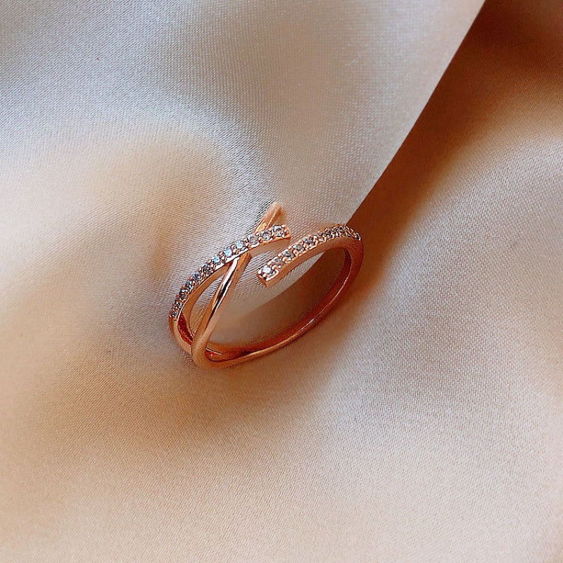 Woven Twisted Opening Ring Women