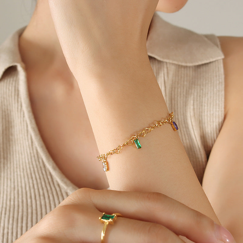 Colorful Fashion Trend Titanium Steel Gold-plated Bracelet