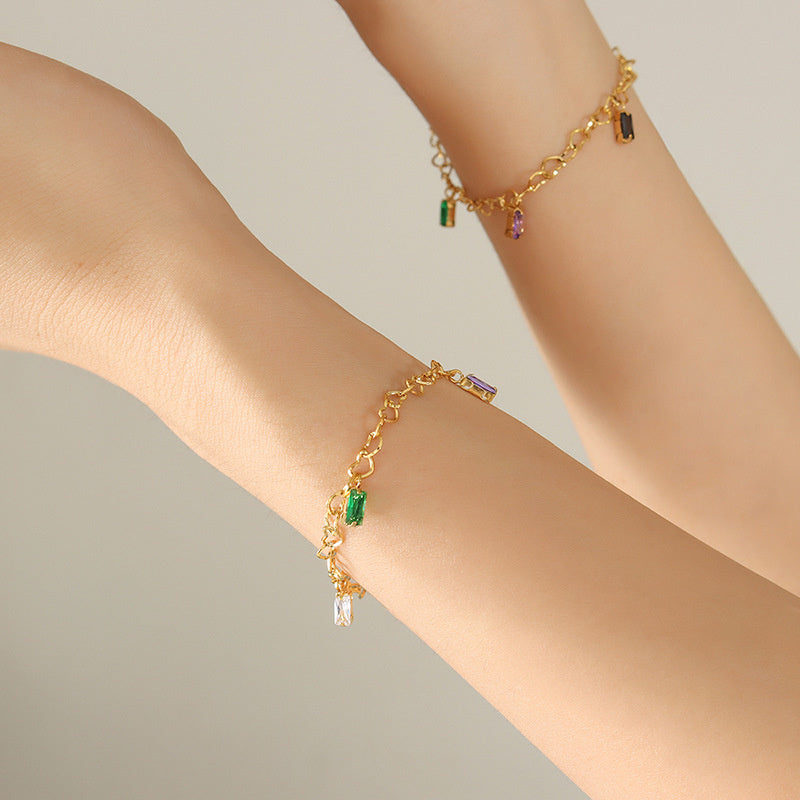 Colorful Fashion Trend Titanium Steel Gold-plated Bracelet