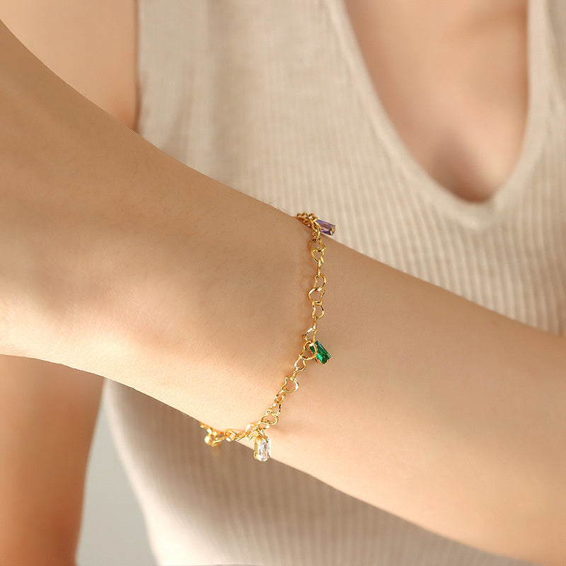 Colorful Fashion Trend Titanium Steel Gold-plated Bracelet