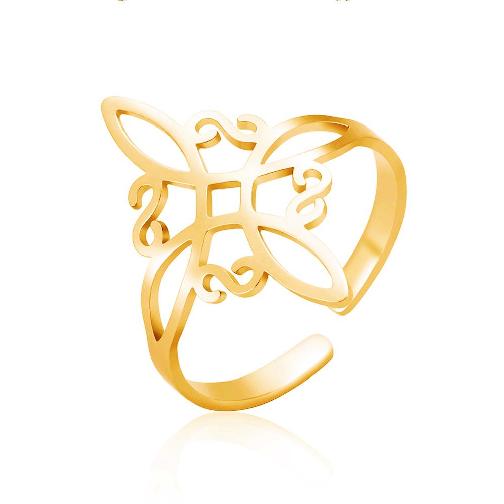 Trinket Cut Titanium Steel Witch Knot S-shaped Ring