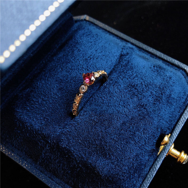 Garnet Topaz Vintage Women's Ring