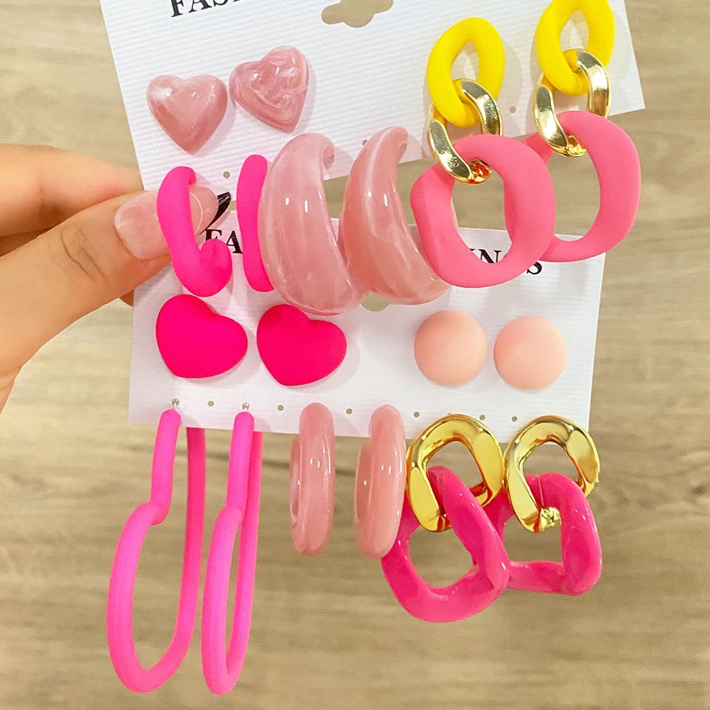 Women's Exaggerated Resin Ring Earrings