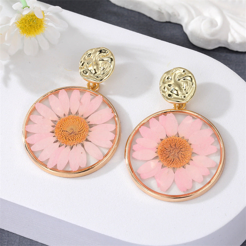 Versatile Transparent Dry Flower Earrings