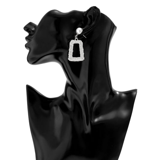 Alloy Sweet Square Earrings Are Simple And Cold