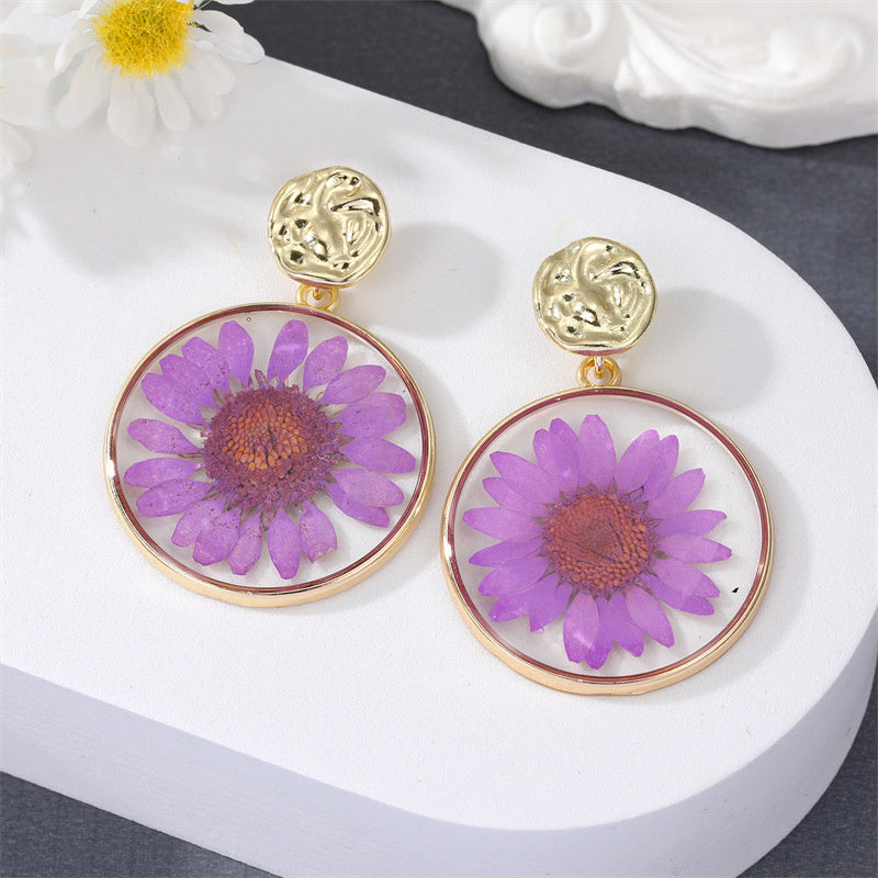 Versatile Transparent Dry Flower Earrings