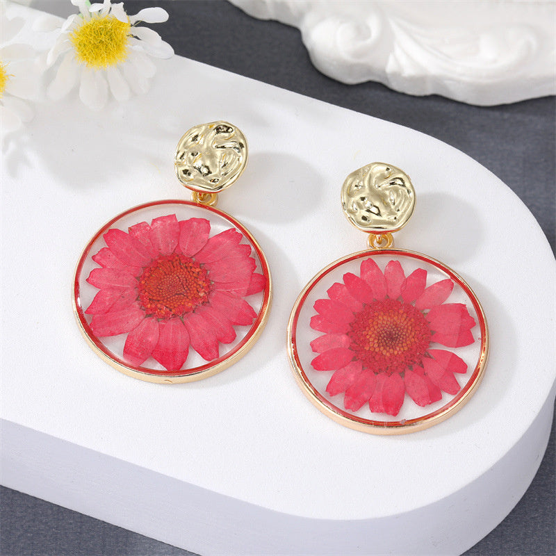 Versatile Transparent Dry Flower Earrings