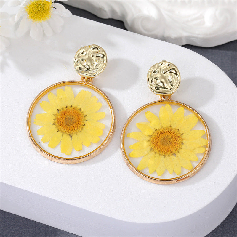 Versatile Transparent Dry Flower Earrings