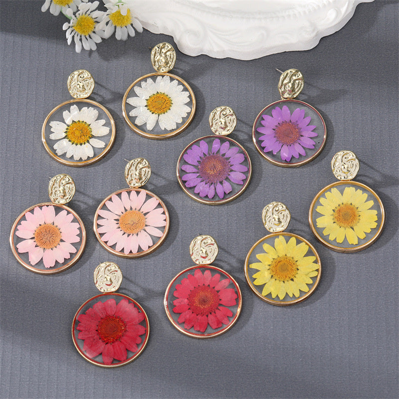 Versatile Transparent Dry Flower Earrings