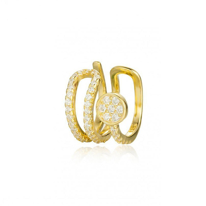 Double Layer 18k Earrings Inlaid With Zircon