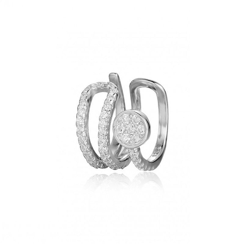 Double Layer 18k Earrings Inlaid With Zircon