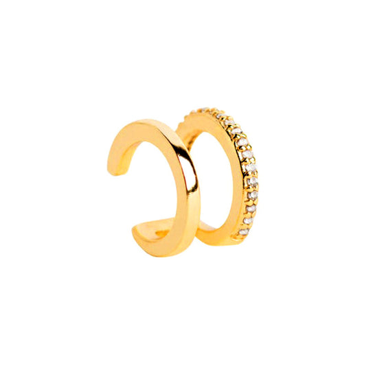 Double Layer 18k Earrings Inlaid With Zircon