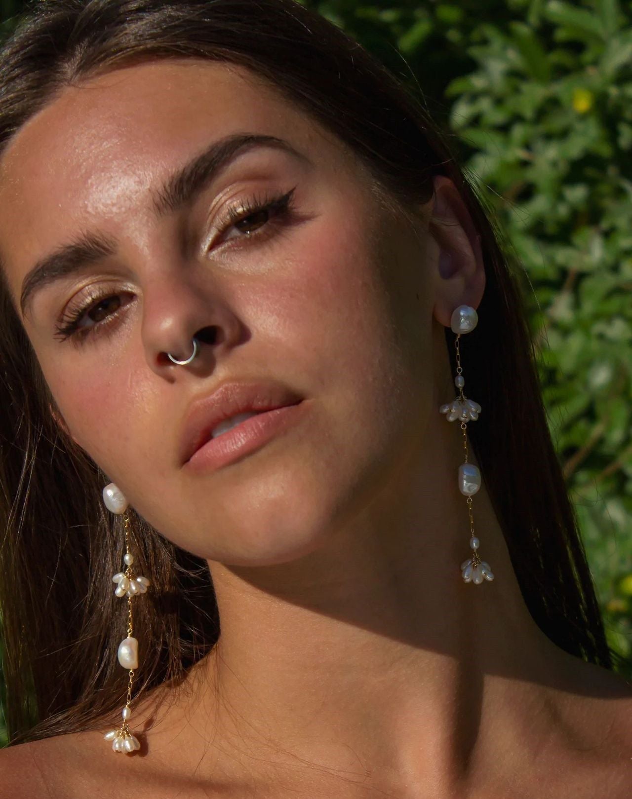 Women's Pearl Vintage Metal Earrings