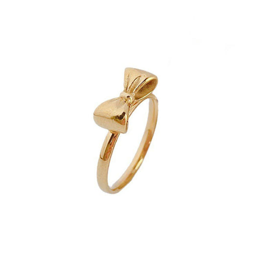 Simple Titanium Steel Bowknot Ring For Women