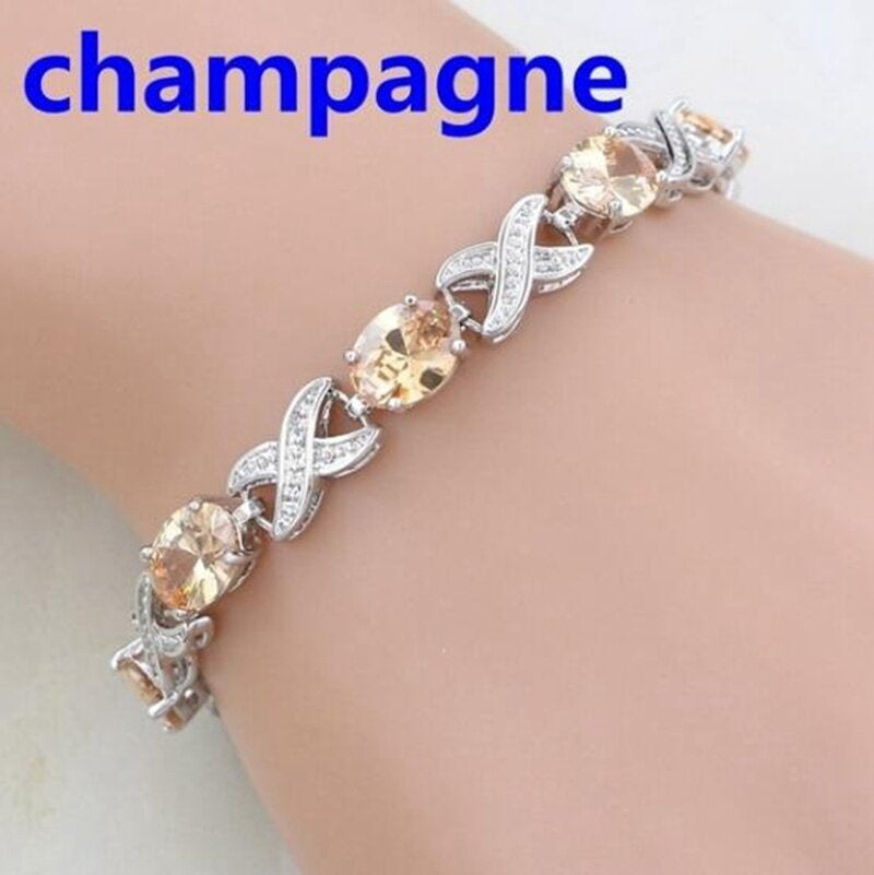 Women's Inlaid Diamond Cross Bracelet
