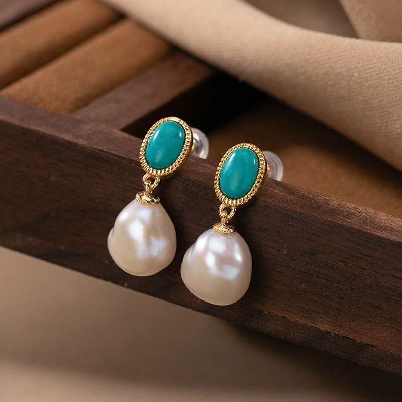 Sterling Silver Natural Pearl Earrings