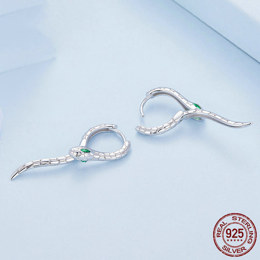 Silver Snake Earrings Mysterious Charm Animals