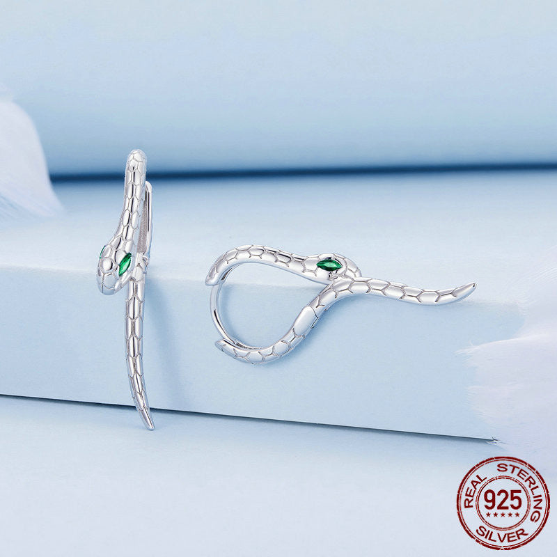 Silver Snake Earrings Mysterious Charm Animals