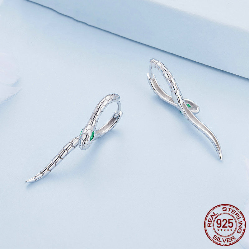 Silver Snake Earrings Mysterious Charm Animals