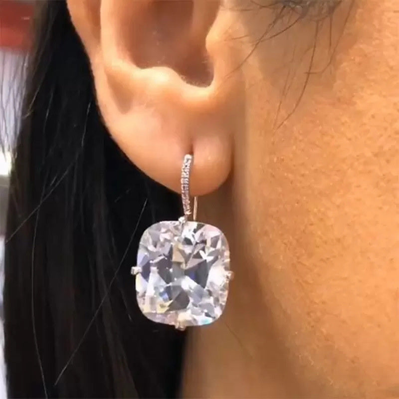Women's Square Zircon Earrings