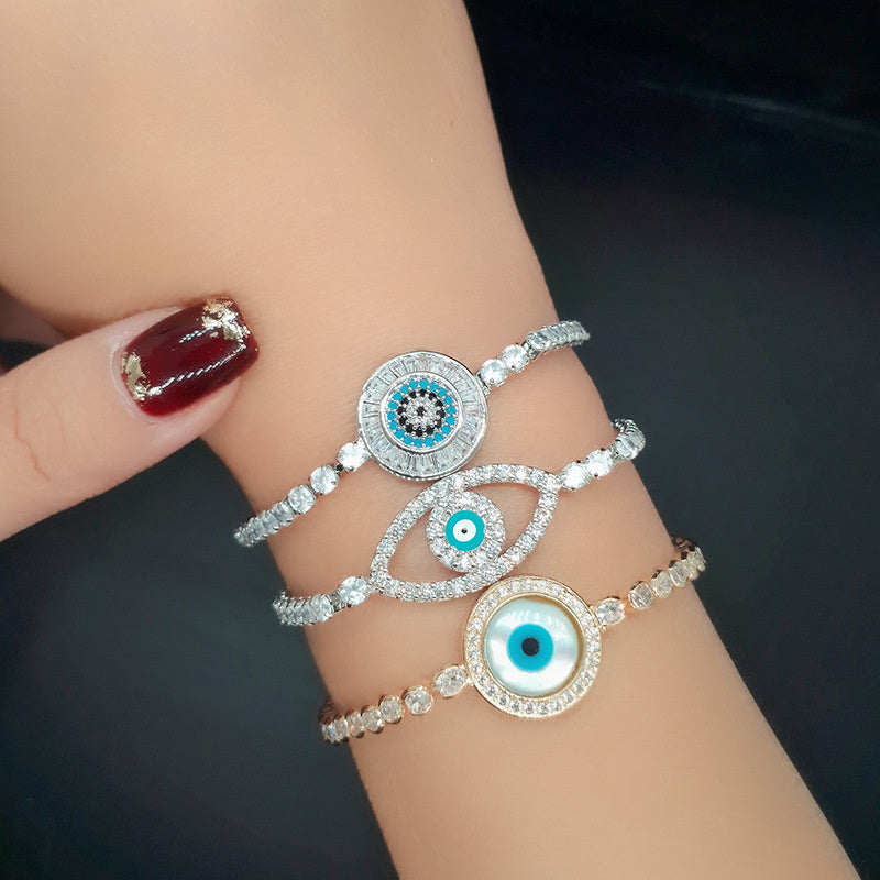 Fashion Light Luxury Zircon Blue Eye Bracelet