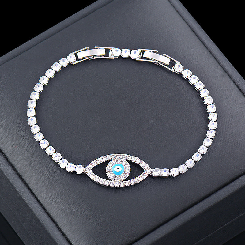 Fashion Light Luxury Zircon Blue Eye Bracelet