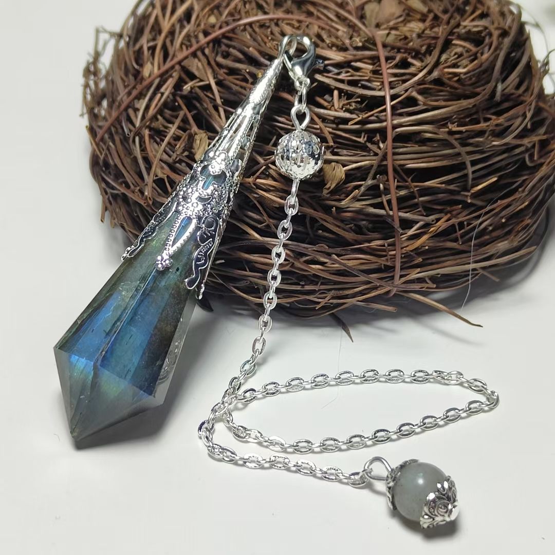Natural Crystal Elongated Stone Spirit Pendulum Pendant Ornament