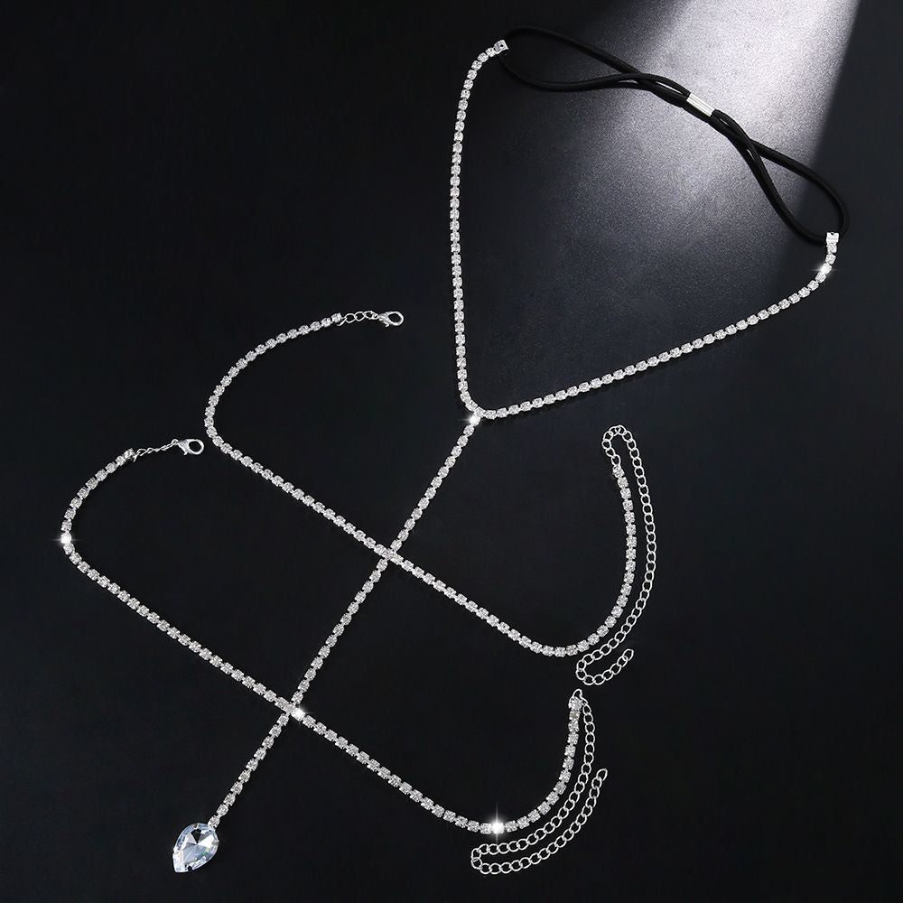 Women's Trendy Multilayer Pendant Leg Chain Rhinestone